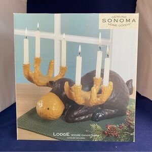 Sonoma Lodge Moose Candle Holder in Brown and Gold